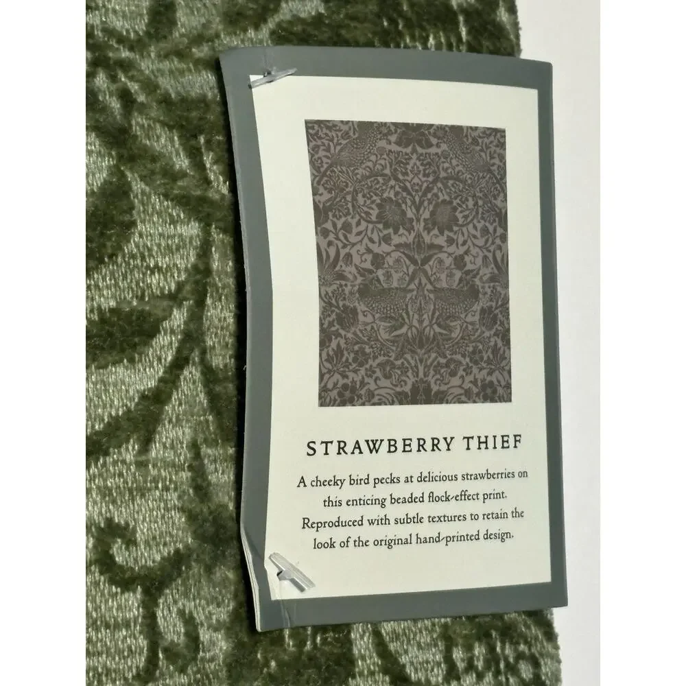 William Morris & Co. Window Curtains Panels 38X96” Strawberry Thief Sage Green 2